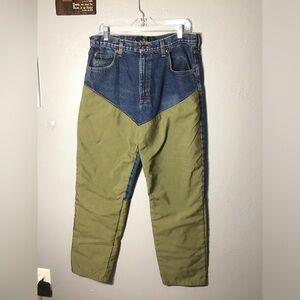 RED HEAD VINTAGE MEN’S JEANS BLUE AND GREEN DENIM HUNTING Sz 34 X 32